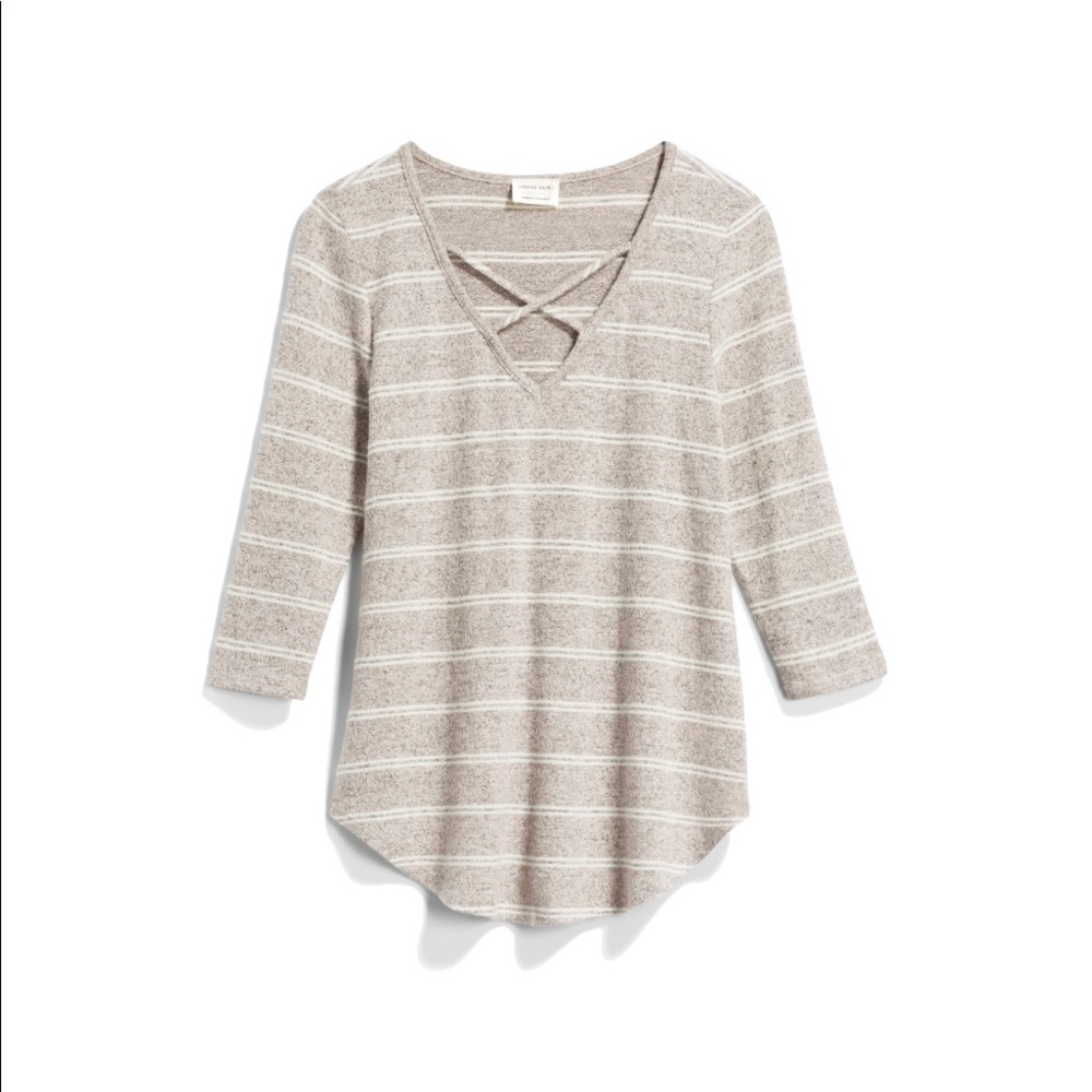 Emory Park Dulce 3/4 Sleeve Hacci Knit Top